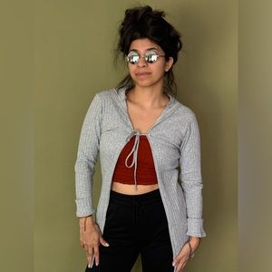 Light grey hoodie cardigan